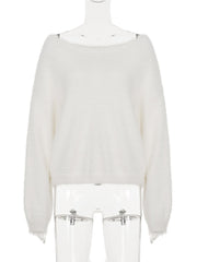 Fashion One Shoulder Loose Pullover Sweater