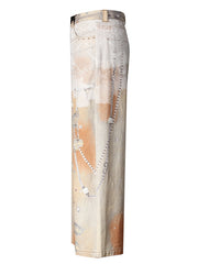 Fashion Print Wide Leg Jeans