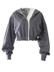 Color Irregular Hoodie Wide Leg Pants Set