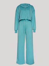 Casual Zipper Hoodie Straight Trousers Set