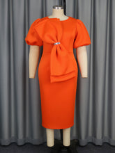 Elegant Bow Decor O Neck Evening Dress