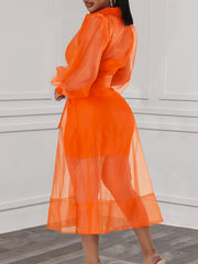 Fashion Chiffon Shirt Dress and Camisole Sets