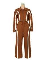 Casual Stripe Long Sleeve Tracksuits Two Piece Set