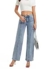 Casual High Waist Wide Leg Jeans