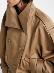 Fashion Double-breasted Twill Jacket Trench