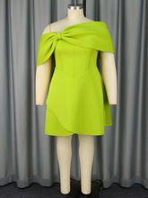 Off Shoulder Bow Top Tulip Hem Evening Party Dress