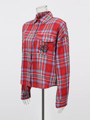 Casual Long Sleeve Loose Plaid Button-Up Shirt