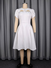 Elegant Puff Sleeve Cinched Waist Slim Party Dress