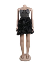 Rhinestone Sheer Mesh Party Night Clubwear Dress