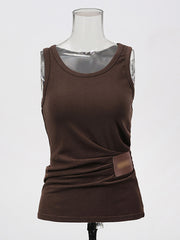 Casual Sleeveless Knit Slim fit Tank Top