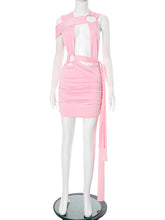 Sexy Hollow Cross Lace-Up Ribbon Bodycon Dress