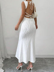 Spaghetti Strap Backless Bodycon Fishtail Dress