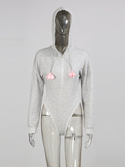 Fashion Hooded Flower Chain Bodysuit