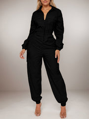 Casual Zipper Cargo Jumpsuits