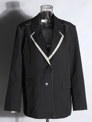Fashion Rough Edge Design Loose Blazer