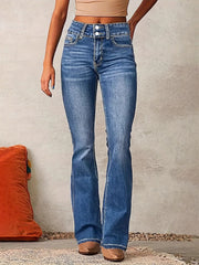 High Waist Butt Lift Slim Fit Flare Pants Jeans