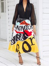 Casual Cartoon Print Pleated Skirt