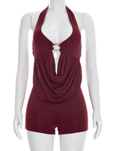 Sexy Deep V-Neck Halter Backless Slim Romper