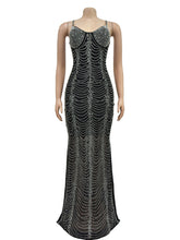 Sexy Suspenders Rhinestone Nightclub Dress