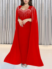 Elegant Shawl Rhinestone Nightclub Party Dress