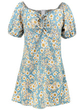 Fashion V-neck Floral Print Slim Mini Dress