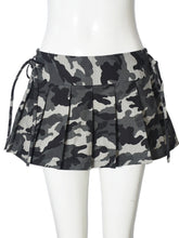 Sexy Camouflage Low Waist Pleated Short Skirt