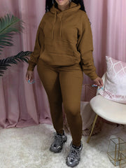 Casual Hoodie And Jogger Tracksuit Set