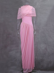 Elegant Vacation Asymmetrical Pleated Maxi Dress