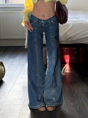 Fashion Vintage Low Waist Wide Leg Jeans