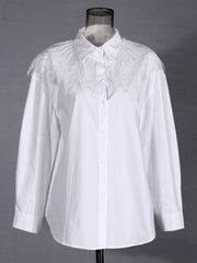 Elegant Sequin Beaded Cape Blouse
