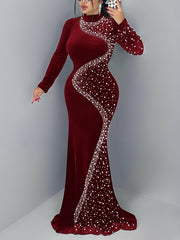 Elegant Rhinestone Embellishment Evening Dress