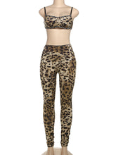 Sexy Leopard Print Camisole Vest Leggings Set
