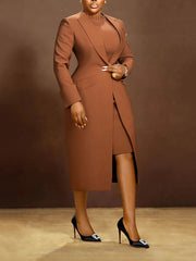 Fashion Long Blazer Coat And package Hip Dress Sets
