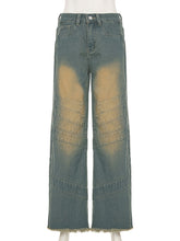 Vintage Distressed Denim Straight Jeans
