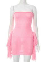 Sexy Strapless Backless Knit Bodycon Mini Dress