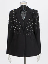 Casual Button Fringe Slim Blazer