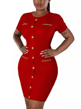 Round Collar Knit Slim Package Hip Dress