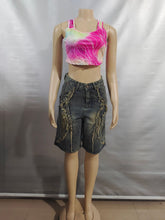 Casual High Waist Denim Fifth Pants Jeans