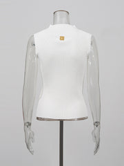 Fashion Sleeveless Keyhole Hollow Out Sweater Top