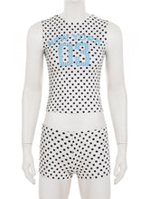 Sleeveless Print Vest And Shorts Casual Set