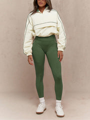 Casual Zipper Sweatshirt Tight Pant Sport Two Piece Set