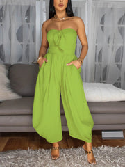 Casual Backless Strapless Jumpsuit