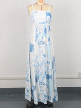 Sexy Spaghetti Strap Patchwork Print Maxi Dress