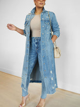 Fashion Loose Ripped Denim Long Jacket Coat