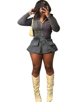 Fashion High Waist Denim Short Skirt