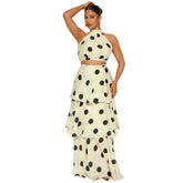 Polka Dot Top and Tiered Skirt Set
