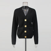 V Neck Single Breasted Casual Cardigan Sweater