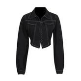 Casual Cropped Denim Jacket