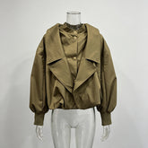 Layered Balloon Sleeve Cropped Jacket-boutique