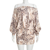 Off Shoulder Leopard Bodycon Dress